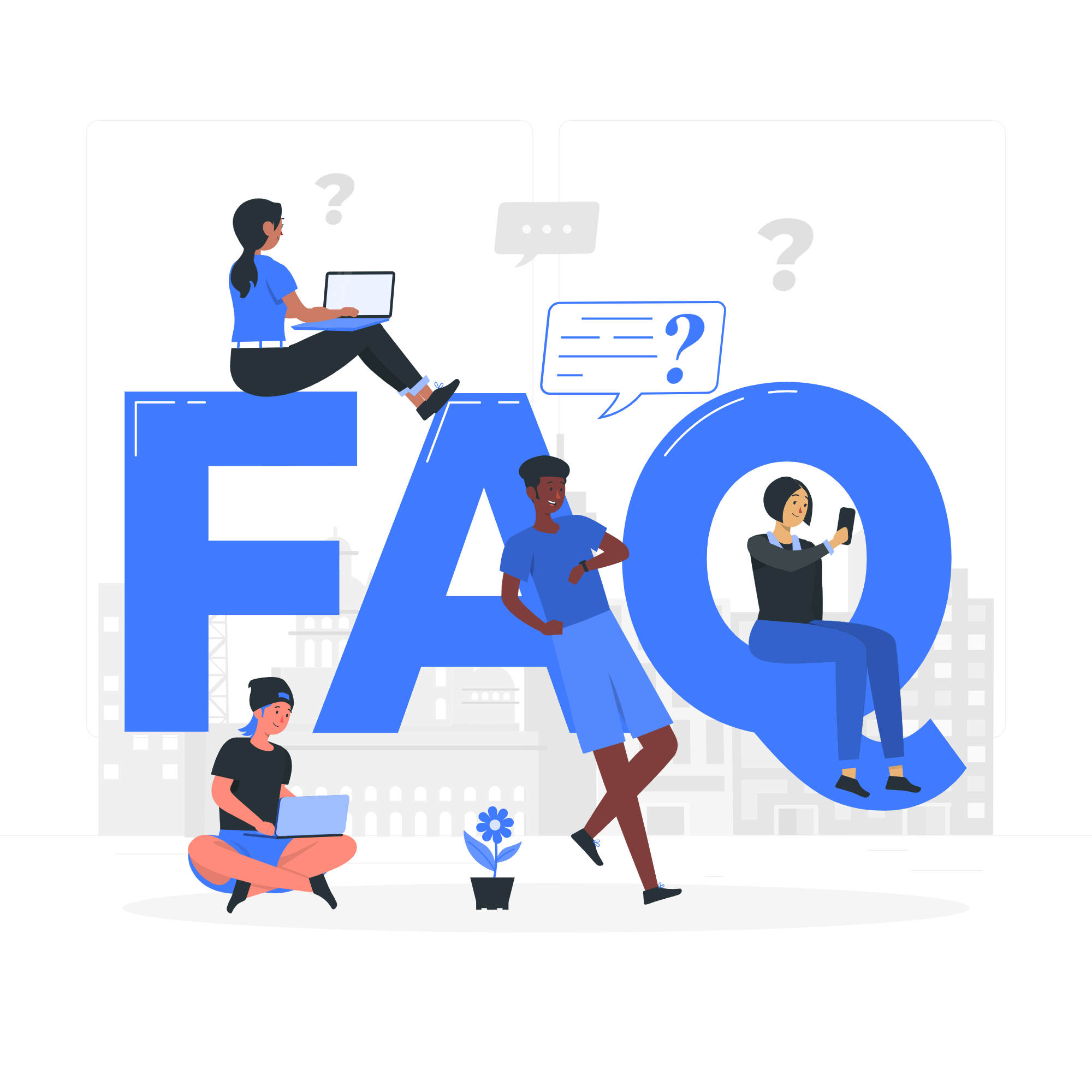 People asking questions illustration